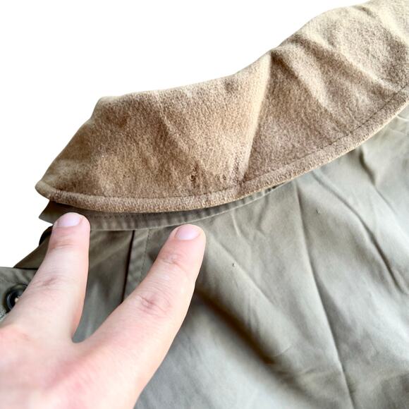 Vintage Gleneagles The Traditional Premium Tan Trench Coat Size Large 21x50 - Picture 9 of 12